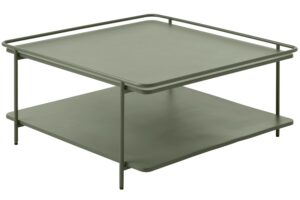 Unique Furniture Olivově zelený kovový konferenční stolek Yuba 75 x 75 cm