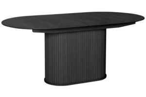 Unique Furniture Černý dubový rozkládací jídelní stůl Nola 180/230 x 95 cm