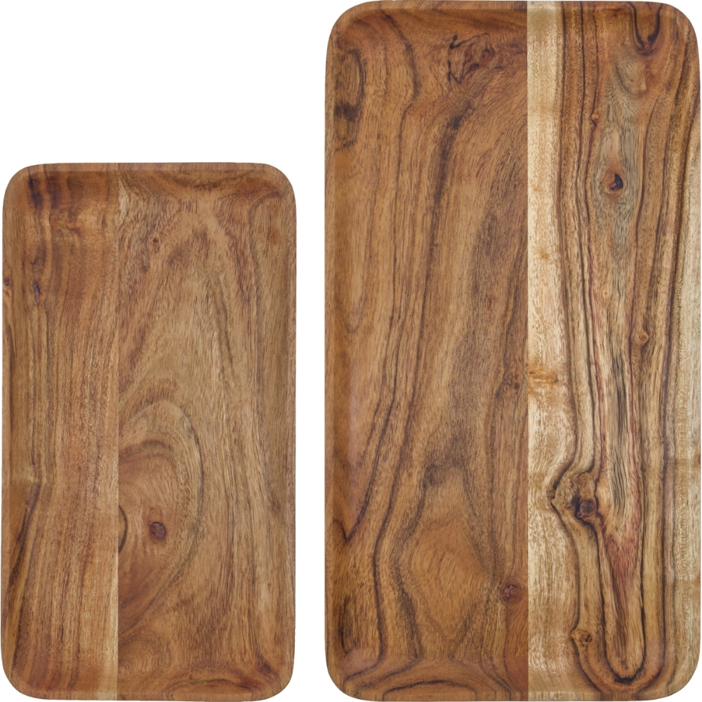 House Doctor Set dvou dřevěných podnosů Wood 33/43 x 18/23 cm