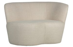 WOOOD Bílá bouclé lenoška Stone 112 cm