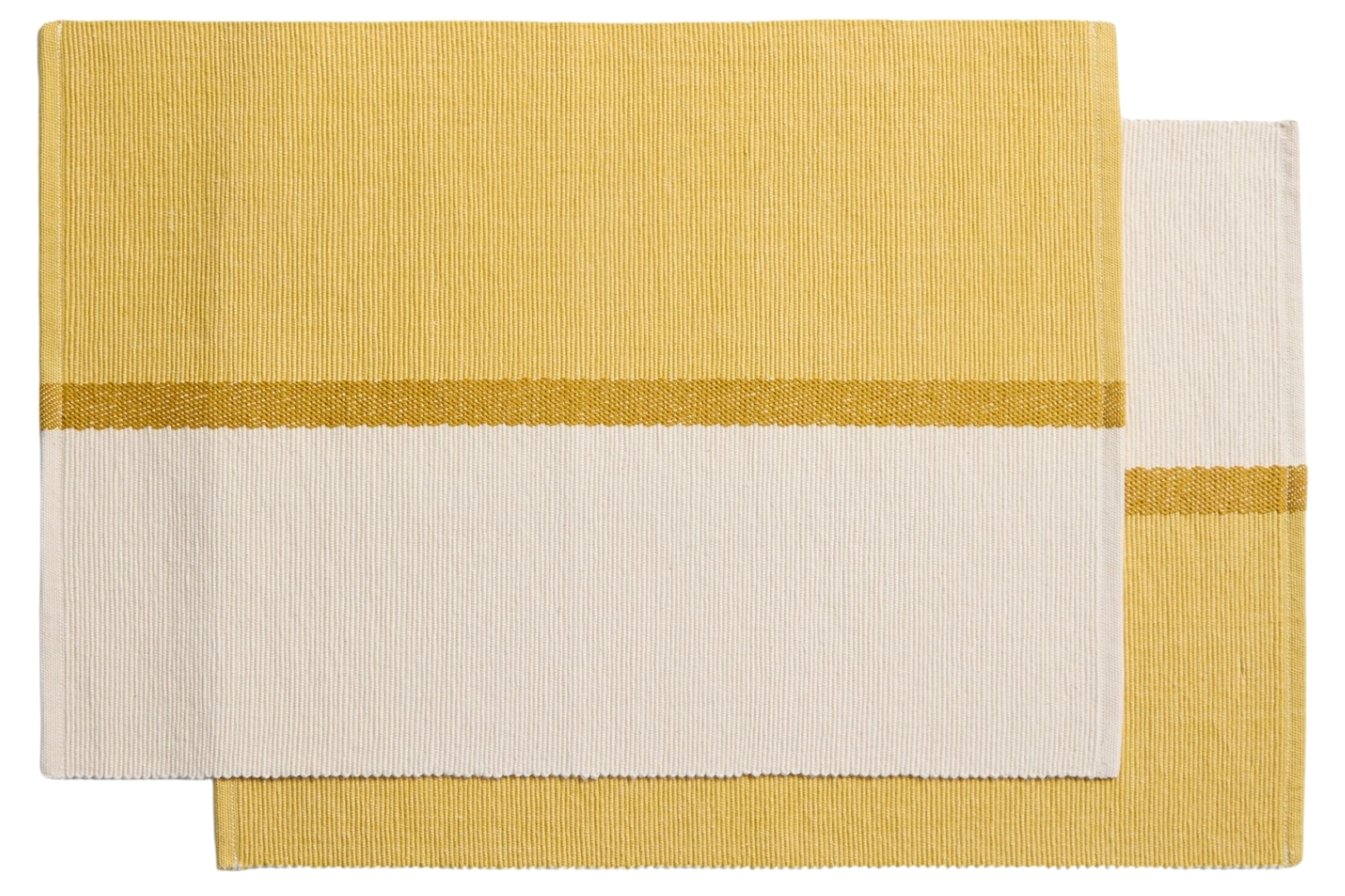 Kave Home Žluto-béžový bavlněný set dvou prostírání Tari 35 x 50 cm