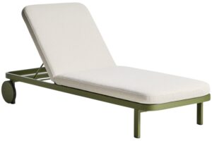 Kave Home Béžovo-zelené hliníkové zahradní lehátko Kionia