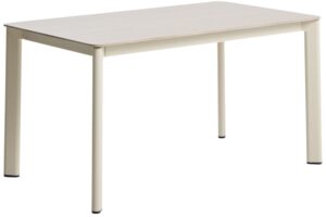 Kave Home Béžový zahradní stůl s keramickou deskou Anafi 140 x 80 cm
