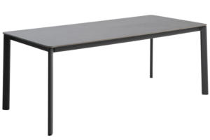 Kave Home Šedý zahradní stůl s keramickou deskou Anafi 180 x 90 cm