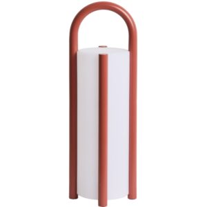 Kave Home Červená přenosná zahradní LED lampa Leros 48 cm