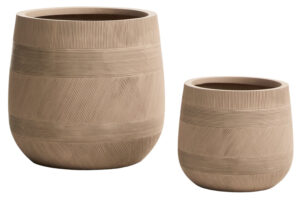 Kave Home Set dvou béžových zahradních květináčů Tival ⌀ 33/50 cm