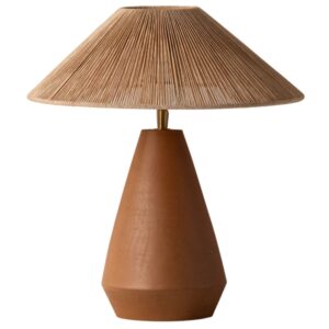 Micadoni Terakotově oranžová stolní lampa Ina 38 cm