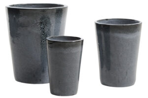 Kave Home Set tří modrých zahradních květináčů Rotja ⌀ 26/35/47 cm