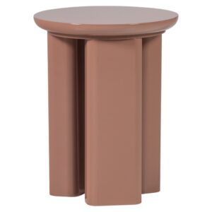 WOOOD Růžový lakovaný odkládací stolek Orivo ø 40 cm