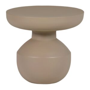WOOOD Světle hnědý kovový odkládací stolek Bova ø 45 cm