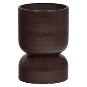 WOOOD Hnědý kovový květináč Toval ø 28 cm