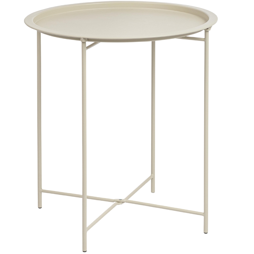 Bizzotto Krémový kovový zahradní stolek Austin ø 46 cm