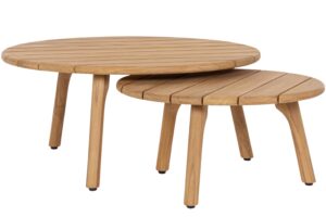 Bizzotto Set dvou dřevných zahradních stolků Garita ⌀ 60/80 cm