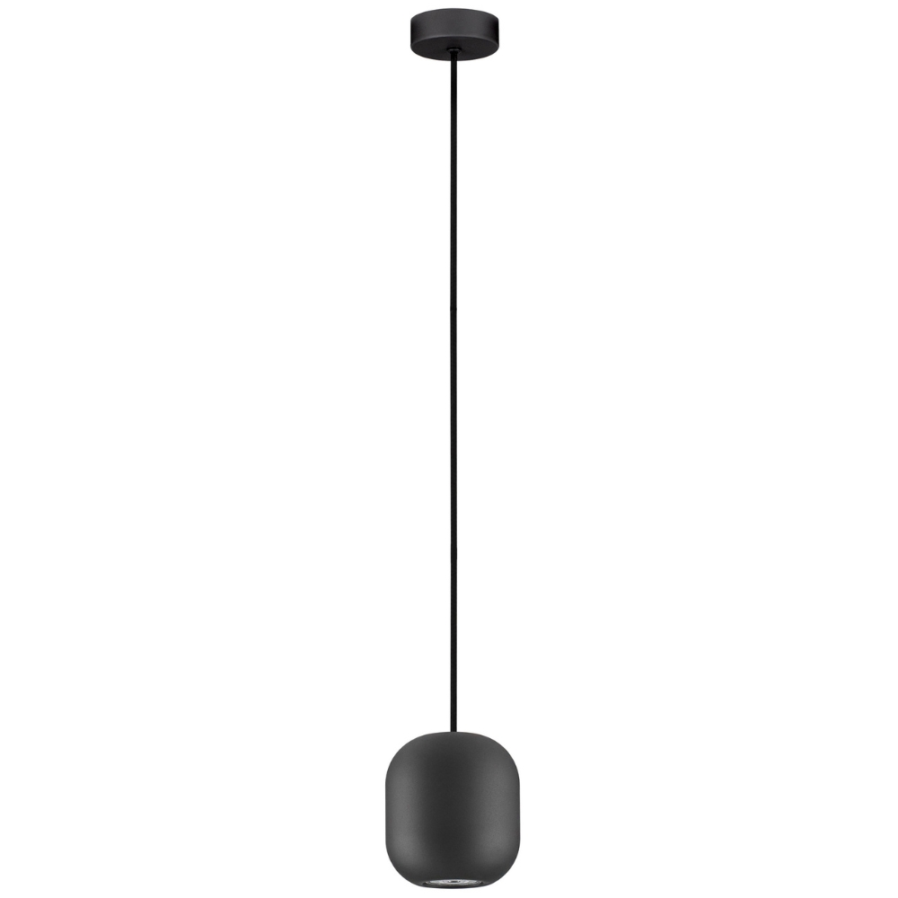 Nova Luce Černé kovové závěsné světlo Marlin 12 cm