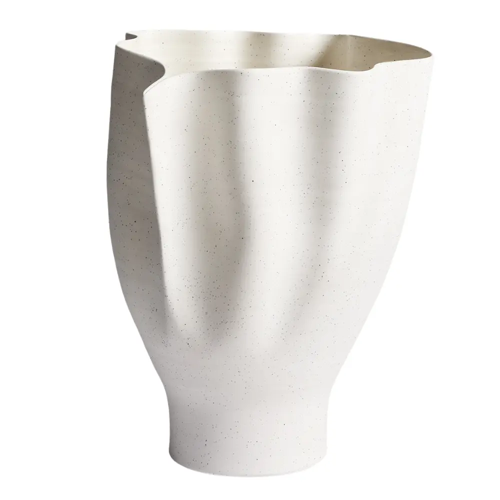 Kave Home Krémová keramická váza Nilea 34 cm