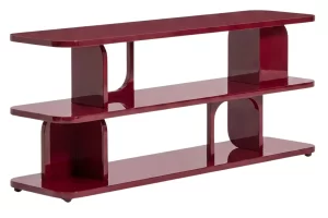 Kave Home Lesklý červený lakovaný regál Aduma 66 x 160 cm