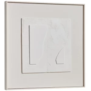 Kave Home Bílý abstraktní obraz Gadir 80 x 80 cm