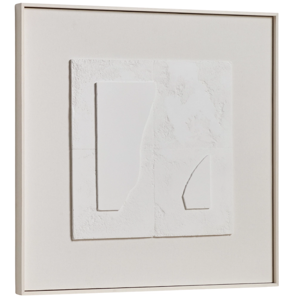 Kave Home Bílý abstraktní obraz Gadir 80 x 80 cm