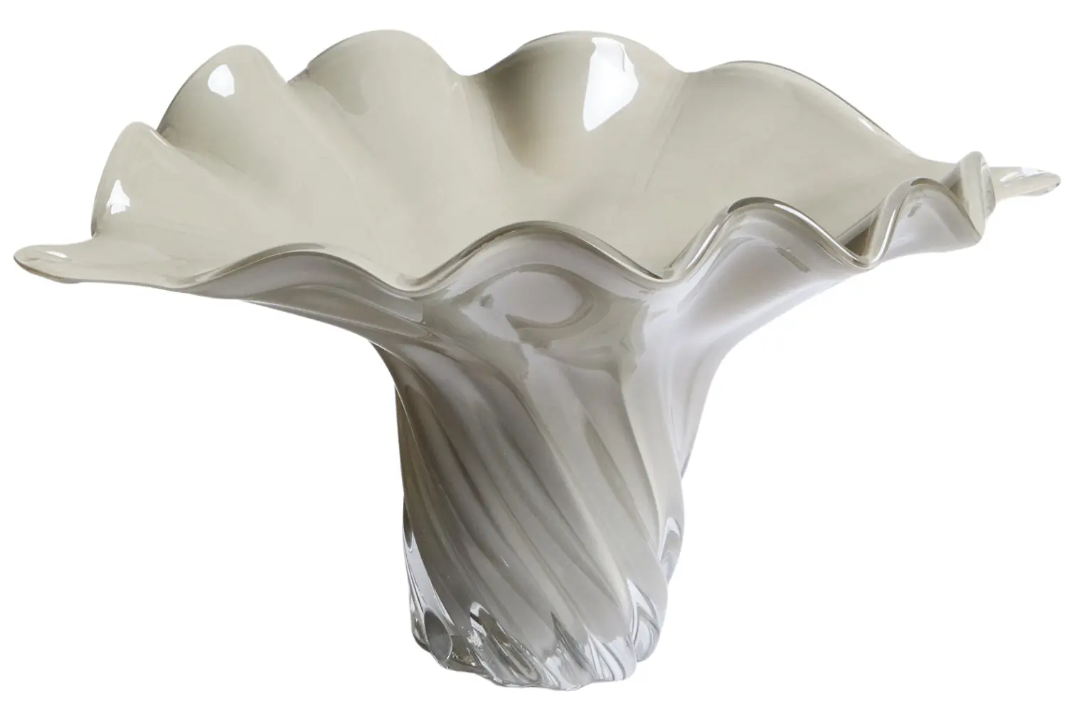 Kave Home Šedá skleněná váza Lurea 26 cm