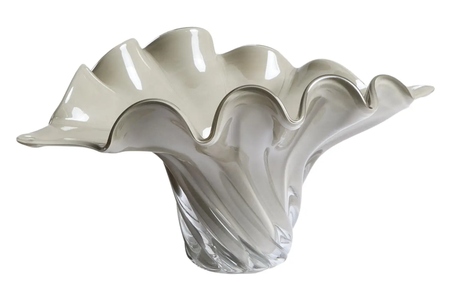 Kave Home Šedá skleněná váza Lurea 19 cm