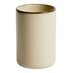 Kave Home Béžový kameninový kelímek na kartáčky Noris