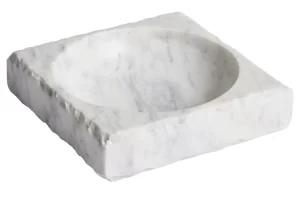 Kave Home Bílý mramorový dekorativní tácek Vemi 20 x 20 cm