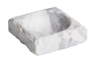 Kave Home Bílý mramorový dekorativní tácek Vemi 15 x 15 cm