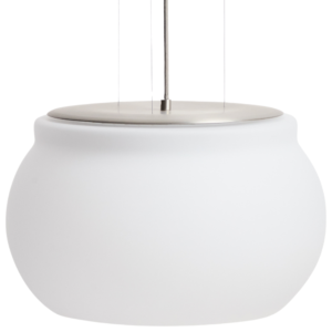 Kave Home Stříbrné kovové závěsné LED světlo Leruna Ø40 cm
