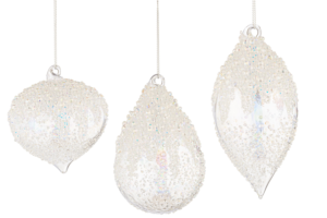 Bizzotto Set šesti průhledných vánočních ozdob Wink Ø7/8 cm