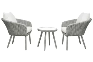 Unique Furniture Set dvou světle šedých zahradních křesel a stolku Bistro