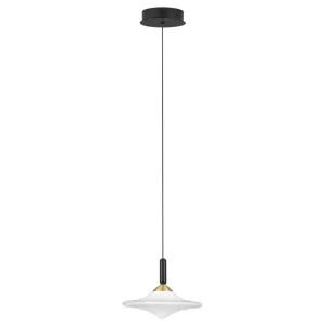Nova Luce Bílé skleněné závěsné LED světlo Diaz 23 cm