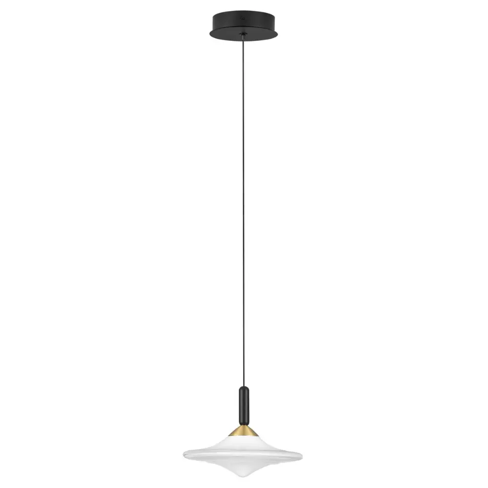 Nova Luce Bílé skleněné závěsné LED světlo Diaz 23 cm