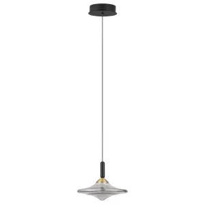 Nova Luce Kouřově šedé skleněné závěsné LED světlo Diaz 23 cm
