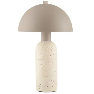 Nova Luce Béžová kovová stolní lampa Vannie s betonovou podstavou