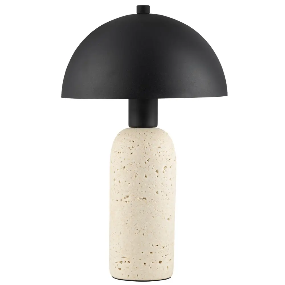 Nova Luce Černá kovová stolní lampa Vannie s betonovou podstavou