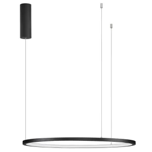 Nova Luce Černé kovové závěsné LED světlo Tarquin 60 cm
