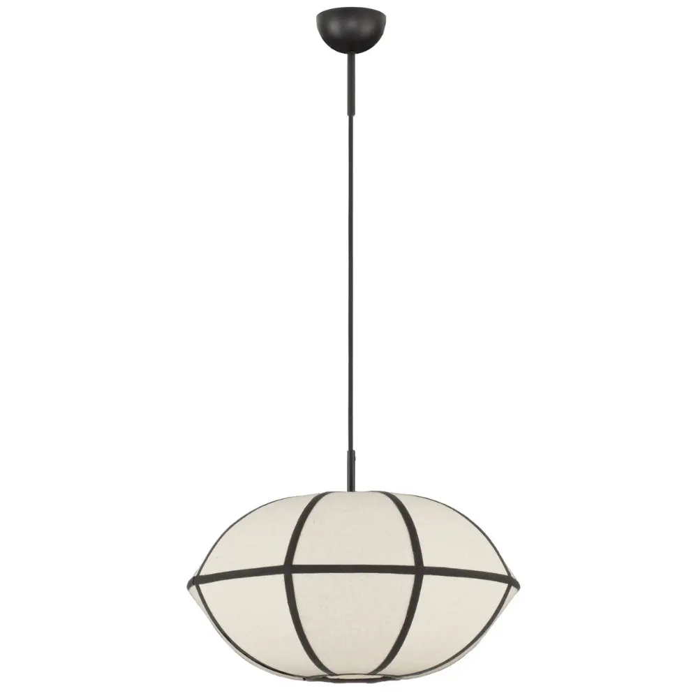 Nova Luce Béžovo-černé závěsné světlo Brera 45 cm