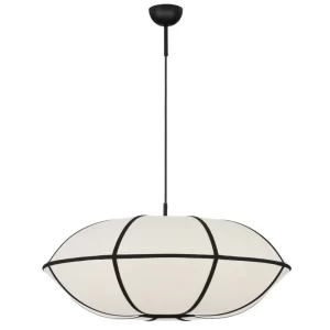 Nova Luce Béžovo-černé závěsné světlo Brera 70 cm