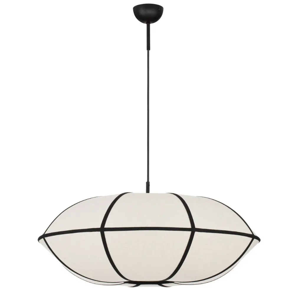 Nova Luce Béžovo-černé závěsné světlo Brera 70 cm