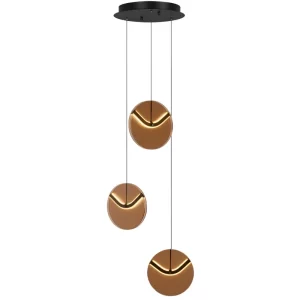Nova Luce Hnědé skleněné závěsné LED světlo Halley 31 cm