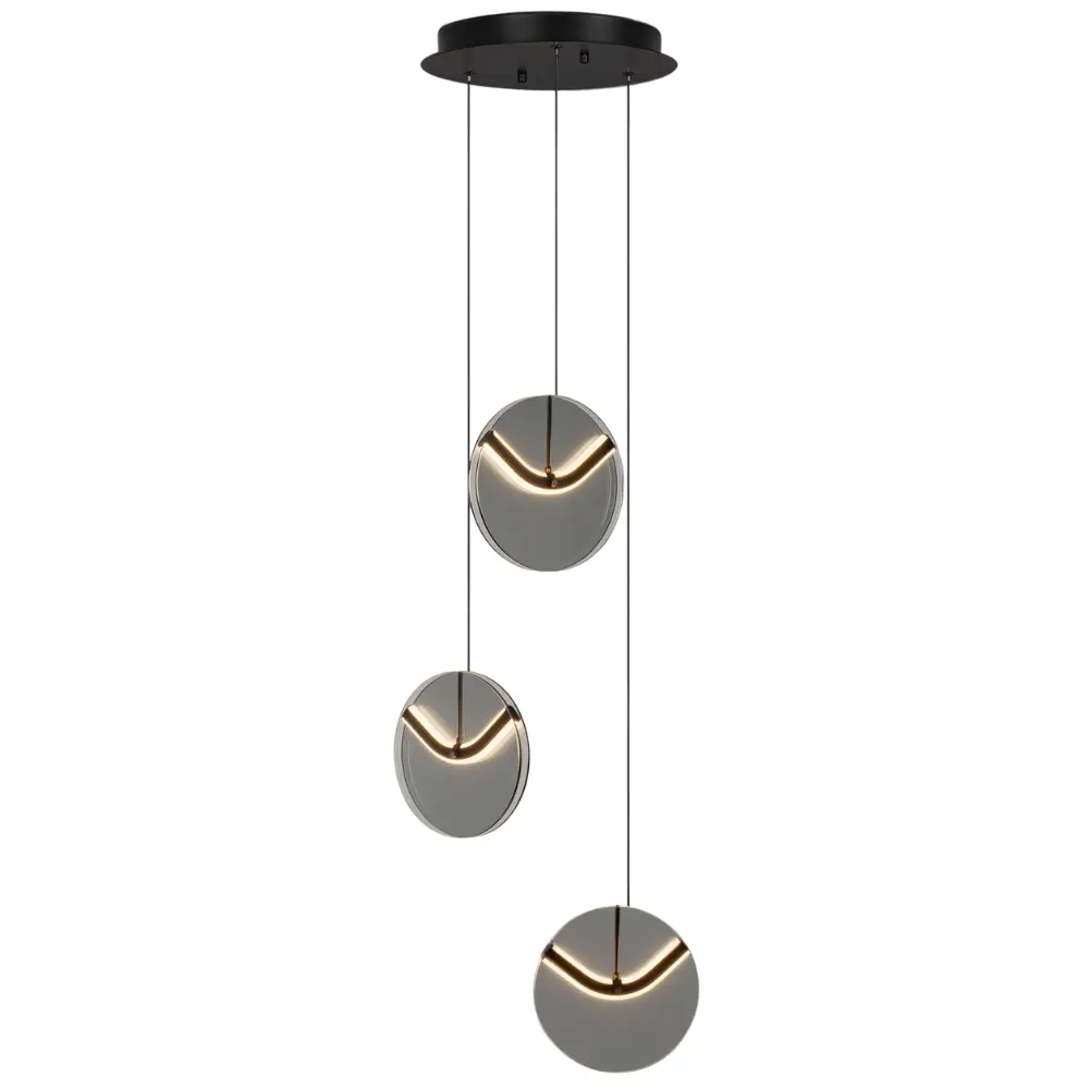 Nova Luce Kouřově šedé skleněné závěsné LED světlo Halley 31 cm