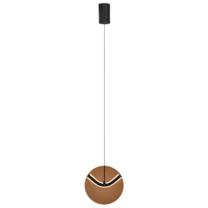 Nova Luce Hnědé skleněné závěsné LED světlo Halley 20 cm