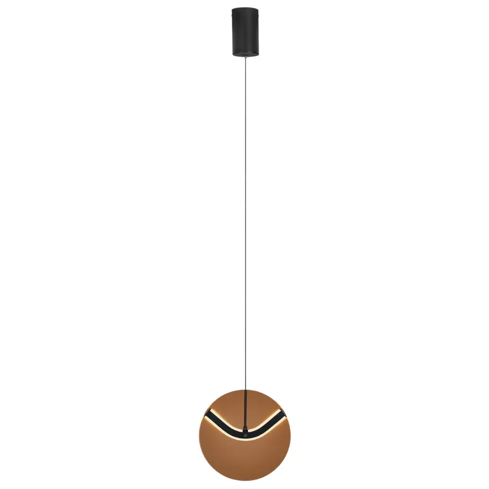 Nova Luce Hnědé skleněné závěsné LED světlo Halley 20 cm