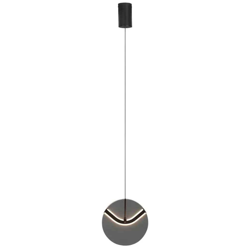 Nova Luce Kouřově šedé skleněné závěsné LED světlo Halley 20 cm