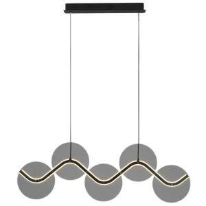 Nova Luce Kouřově šedé skleněné závěsné LED světlo Halley 90 cm