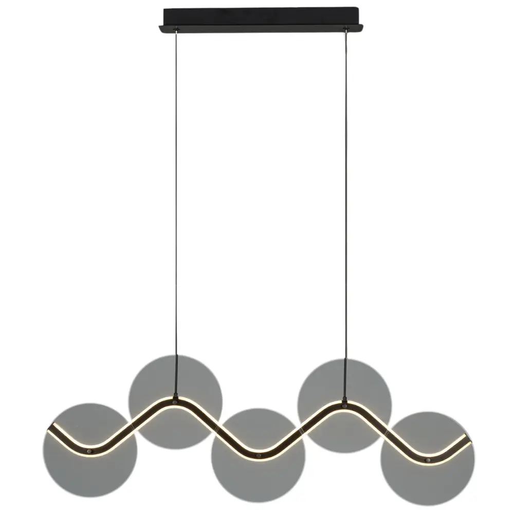 Nova Luce Kouřově šedé skleněné závěsné LED světlo Halley 90 cm