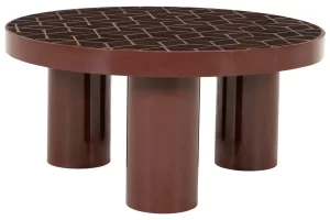 By-Boo Červený keramický konferenční stolek Patterna 71 cm